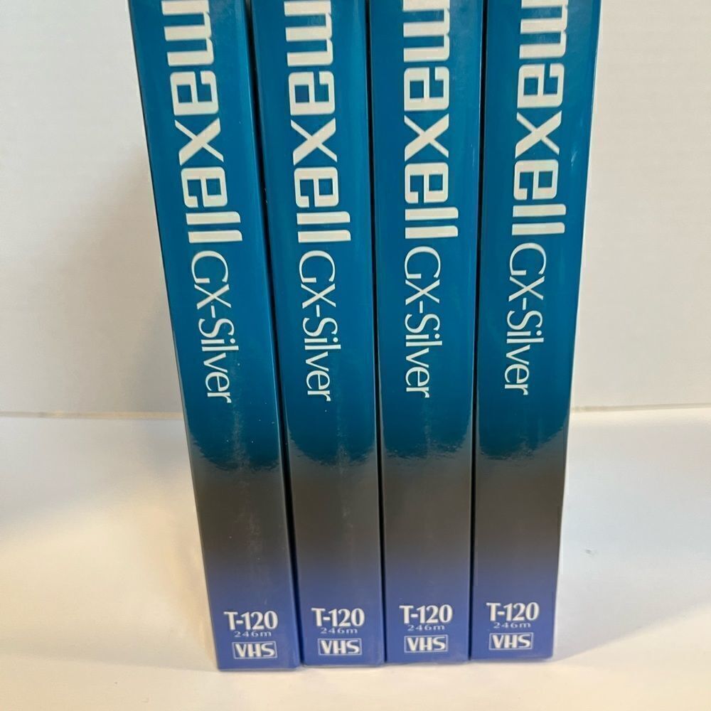 Maxell High Quality GX-Silver 120 Min VHS - 4 Pack